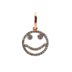 Rosa de la Cruz Smile Pendant 12mm in 18K Rose Gold and Brown Diamond | Fine Pendants and Charms | Coveti