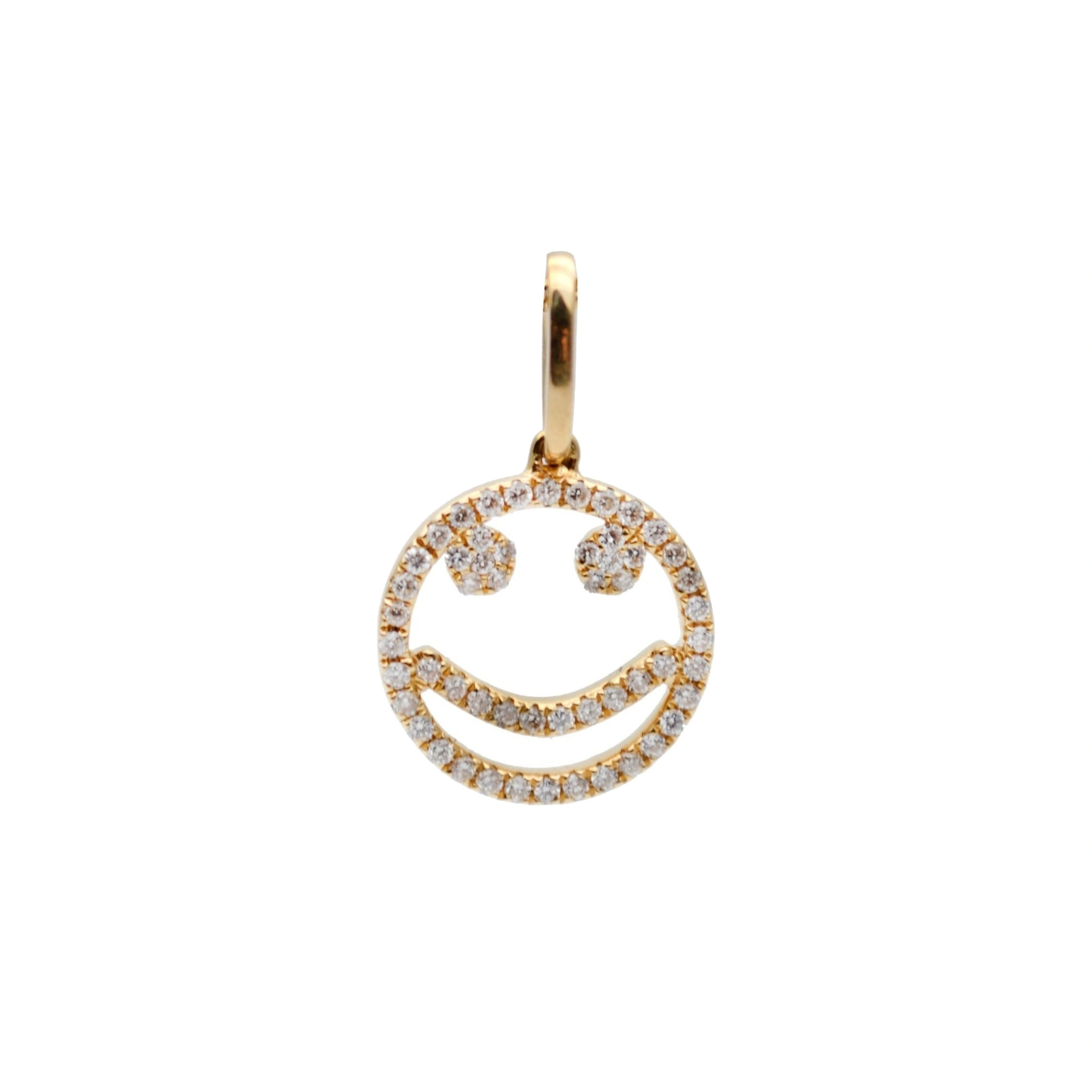 Rosa de la Cruz Smile Pendant 12mm in 18K Yellow Gold and White Diamond Rosa de la Cruz Smile Pendant 12mm in 18K Yellow Gold and White Diamond | Fine Pendants and Charms | Coveti