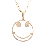 Rosa de la Cruz Smile Pendant 25mm in 18K Yellow Gold, White Diamond | Fine Pendants and Charms | Coveti