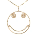 Rosa de la Cruz Smile Pendant 35mm in 18K Yellow Gold, White Diamond | Fine Pendants and Charms | Coveti