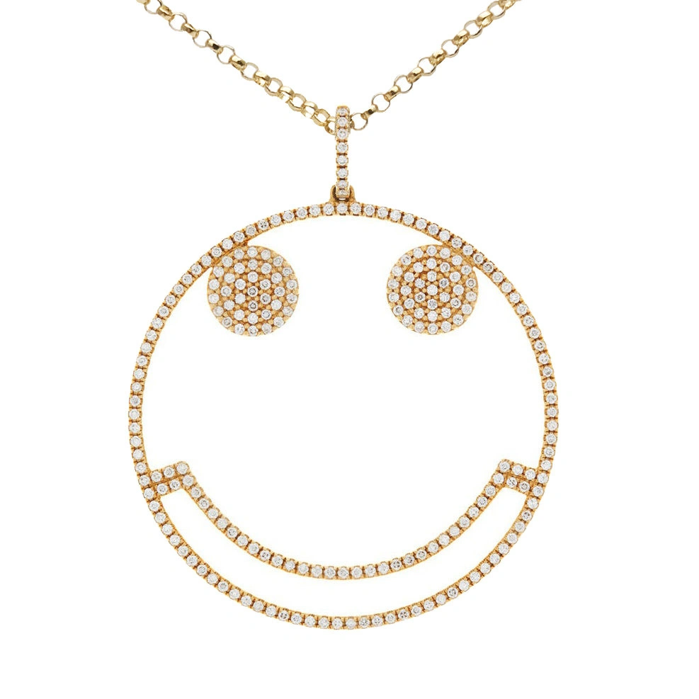 Rosa de la Cruz Smile Pendant 35mm in 18K Yellow Gold, White Diamond Rosa de la Cruz Smile Pendant 35mm in 18K Yellow Gold, White Diamond | Fine Pendants and Charms | Coveti