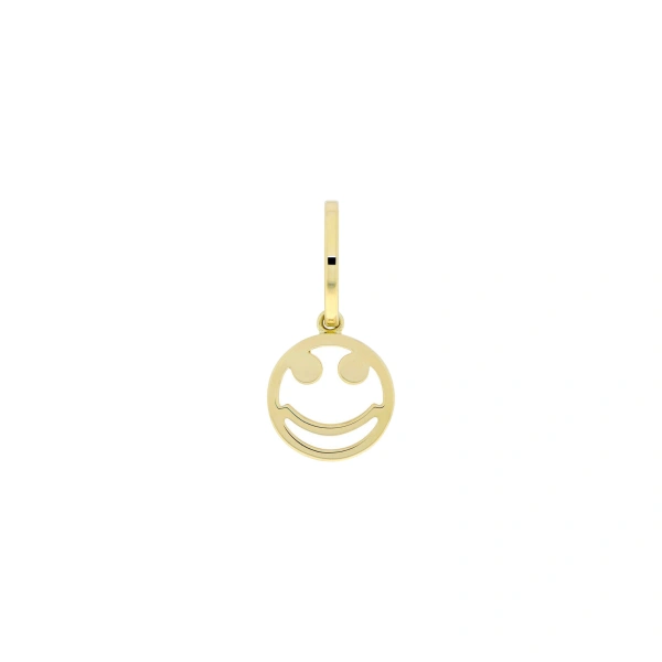 Rosa de la Cruz Smile Pendant 9mm in 18K Yellow Gold | Fine Pendants and Charms | Coveti