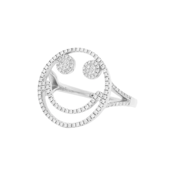 Smile Ring in 18K White Gold and White Diamond