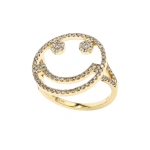 Rosa de la Cruz Smile Ring in 18K Yellow Gold and Brown Diamond | Fine Rings | Coveti