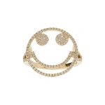 Rosa de la Cruz Smile Ring in 18K Yellow Gold and White Diamond | Fine Rings | Coveti