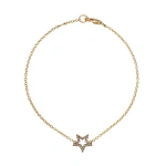 Rosa de la Cruz Star Charm Bracelet in 18K Rhodium Gold, Brown Diamond | Fine Bracelets | Coveti