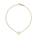 Rosa de la Cruz Star Charm Bracelet in 18K Yellow Gold, Brown Diamond | Fine Bracelets | Coveti