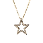 Rosa de la Cruz Star Pendant 20mm in 18K Rhodium Gold, Brown Diamond | Fine Pendants and Charms | Coveti