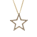 Rosa de la Cruz Star Pendant 25mm in 18K Rhodium Gold, Brown Diamond | Fine Pendants and Charms | Coveti