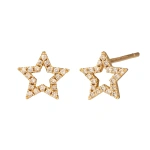 Rosa de la Cruz Star Studs in 18K Yellow Gold, Brown Diamond, Pair | Fine Earrings | Coveti