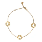 Rosa de la Cruz Three Smile Charm Bracelet in 18K Yellow Gold | Fine Bracelets | Coveti