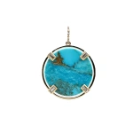 Rosa de la Cruz Turquoise Coin Pendant | Fine Pendants and Charms | Coveti
