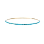 Rosa de la Cruz Turquoise Eternity Bangle in 18K Yellow Gold, Turquoise | Fine Bracelets | Coveti