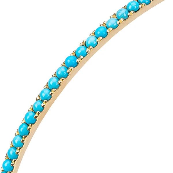 Rosa de la Cruz Turquoise Eternity Bangle in 18K Yellow Gold, Turquoise | Fine Bracelets | Coveti