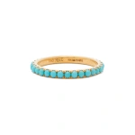Rosa de la Cruz Turquoise Eternity Ring in 18K Yellow Gold, Turquoise | Fine Rings | Coveti