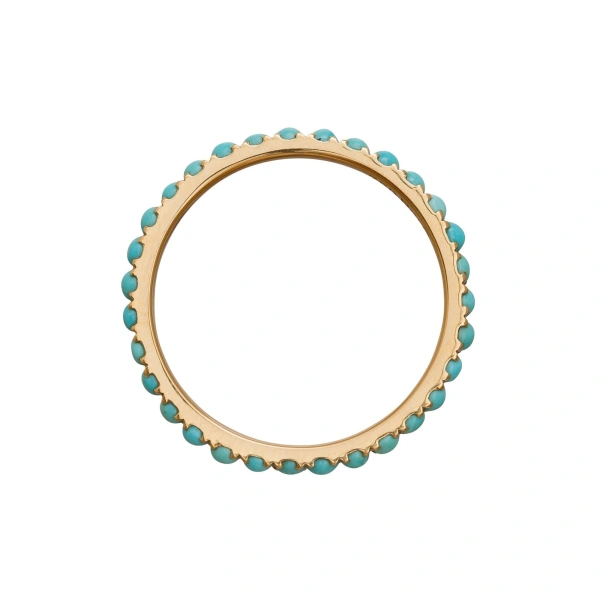 Rosa de la Cruz Turquoise Eternity Ring in 18K Yellow Gold, Turquoise | Fine Rings | Coveti