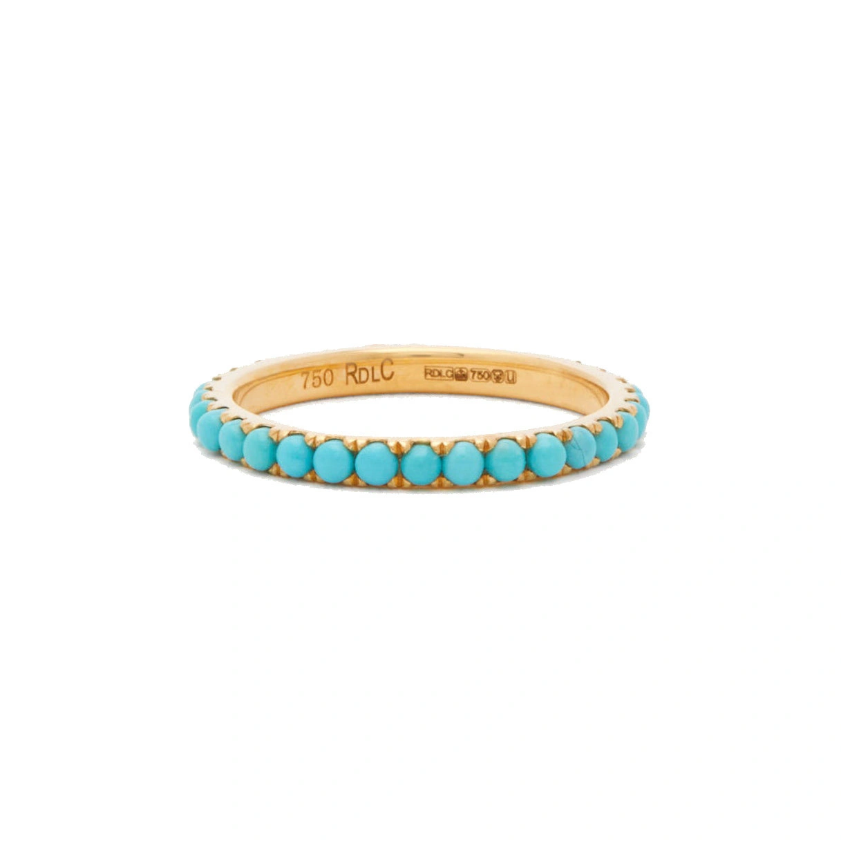 Rosa de la Cruz Turquoise Eternity Ring in 18K Yellow Gold, Turquoise Rosa de la Cruz Turquoise Eternity Ring in 18K Yellow Gold, Turquoise | Fine Rings | Coveti