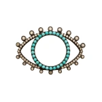Rosa de la Cruz Turquoise Eye Pendant in 18K Rhodium Gold, Turquoise and Brown Diamond | Fine Pendants and Charms | Coveti