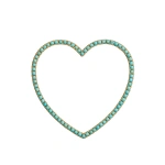 Rosa de la Cruz Turquoise Heart Pendant 40mm in 18K Yellow Gold, Turquoise | Fine Pendants and Charms | Coveti
