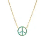 Rosa de la Cruz Turquoise Peace Charm Necklace in 18K Yellow Gold, Turquoise | Fine Necklaces | Coveti