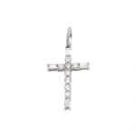 Rosa de la Cruz Unique Cross Pendant in 18K White Gold and White Diamond, Style B | Fine Necklaces | Coveti