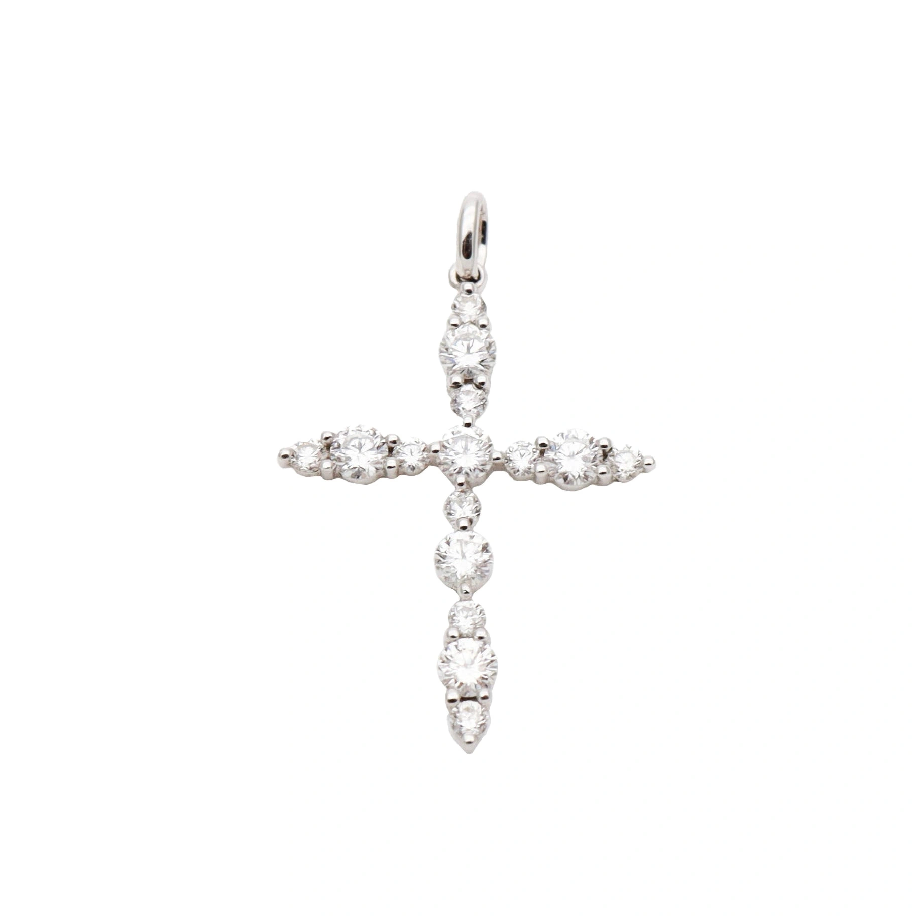 Rosa de la Cruz Unique Cross Pendant in 18K White Gold and White Diamond, Style D Rosa de la Cruz Unique Cross Pendant in 18K White Gold and White Diamond, Style D | Fine Necklaces | Coveti