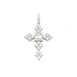 Rosa de la Cruz Unique Cross Pendant in 18K White Gold and White Diamond, Style P | Fine Necklaces | Coveti