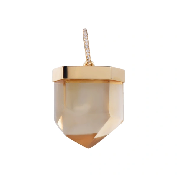 Rosa de la Cruz Unique Crystal Pendant Yellow Citrine in Style N | Fine Pendants and Charms | Coveti