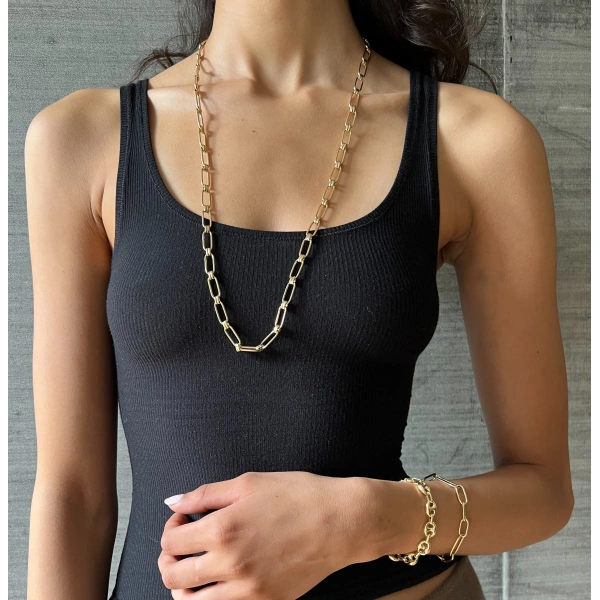 Rosa de la Cruz Vintage Link Necklace in 18K Yellow Gold | Fine Necklaces | Coveti