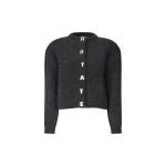 ROTATE Birger Christensen Boucle Knit Cardigan Black | Cardigan | Coveti