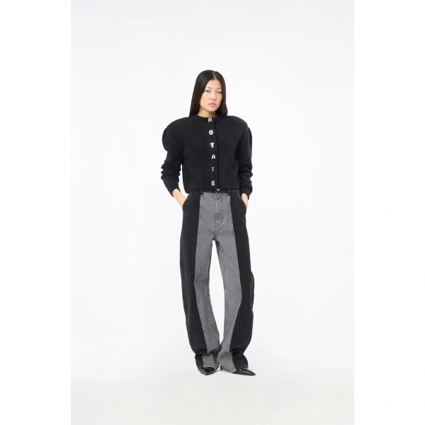ROTATE Birger Christensen Boucle Knit Cardigan Black | Cardigan | Coveti