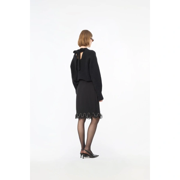 ROTATE Birger Christensen Chiffon Ruffle Skirt Black | Skirts | Coveti