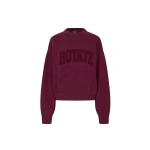 ROTATE Birger Christensen Crewneck Sweater Dark Red | Sweaters | Coveti