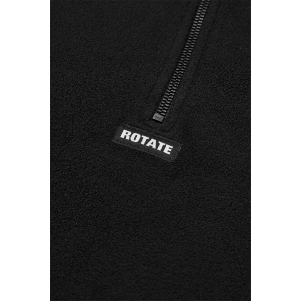 ROTATE Birger Christensen Fleece Half Zip Jacket Black | Jackets | Coveti