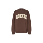 ROTATE Birger Christensen Heavy Sweat Crewneck Brown | Sweaters | Coveti