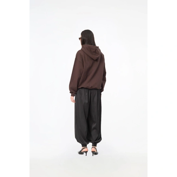 ROTATE Birger Christensen Heavy Sweat Hoodie Brown | Hoodies | Coveti