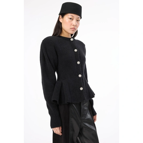 ROTATE Birger Christensen Knit Bijoux Cardigan Black | Cardigan | Coveti