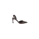 ROTATE Birger Christensen Leather Mule Slingback Brown | Mules | Coveti