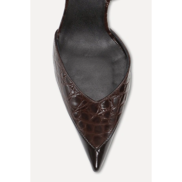 ROTATE Birger Christensen Leather Mule Slingback Brown | Mules | Coveti