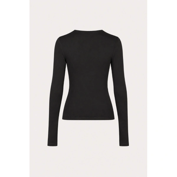 ROTATE Birger Christensen Long Sleeve T-Shirt Black | Long Sleeve | Coveti