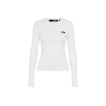ROTATE Birger Christensen Long Sleeve T-Shirt Bright White | Long Sleeve | Coveti
