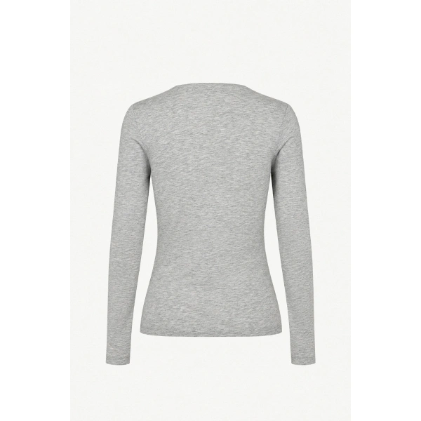 ROTATE Birger Christensen Long Sleeve T-Shirt Light Grey | Long Sleeve | Coveti
