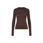 ROTATE Birger Christensen Long Sleeve T-Shirt Logo Brown | Long Sleeve | Coveti