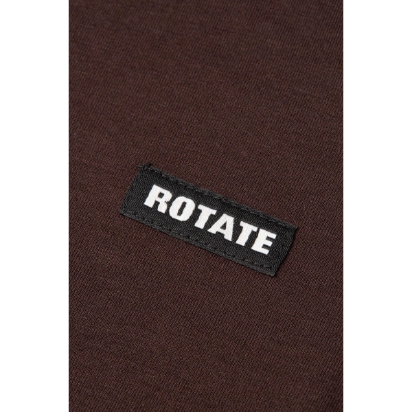 ROTATE Birger Christensen Long Sleeve T-Shirt Logo Brown | Long Sleeve | Coveti