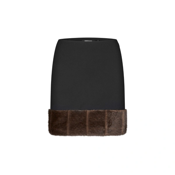 Mini Faux Fur Skirt Black