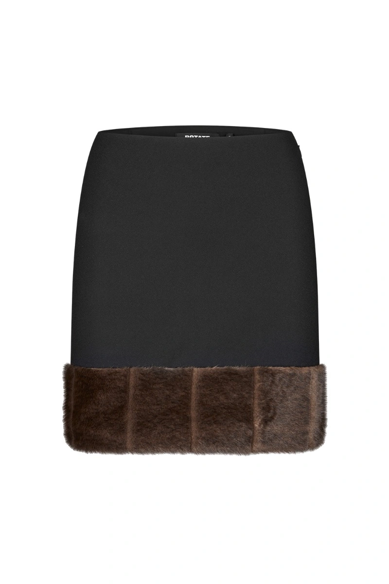 ROTATE Birger Christensen Mini Faux Fur Skirt Black 0 ROTATE Birger Christensen Mini Faux Fur Skirt Black | Mini Skirts | Coveti