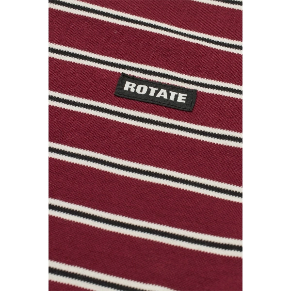 ROTATE Birger Christensen Pique Longsleeve Polo Red | Long Sleeve | Coveti