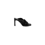 ROTATE Birger Christensen Satin Tongue Flower Sandal Black | Sandals | Coveti