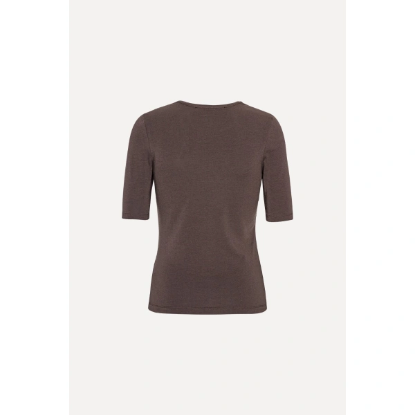 ROTATE Birger Christensen Short Sleeve T-Shirt Mole Brown | T-shirts | Coveti