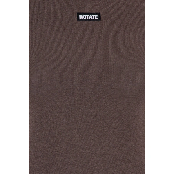 ROTATE Birger Christensen Short Sleeve T-Shirt Mole Brown | T-shirts | Coveti